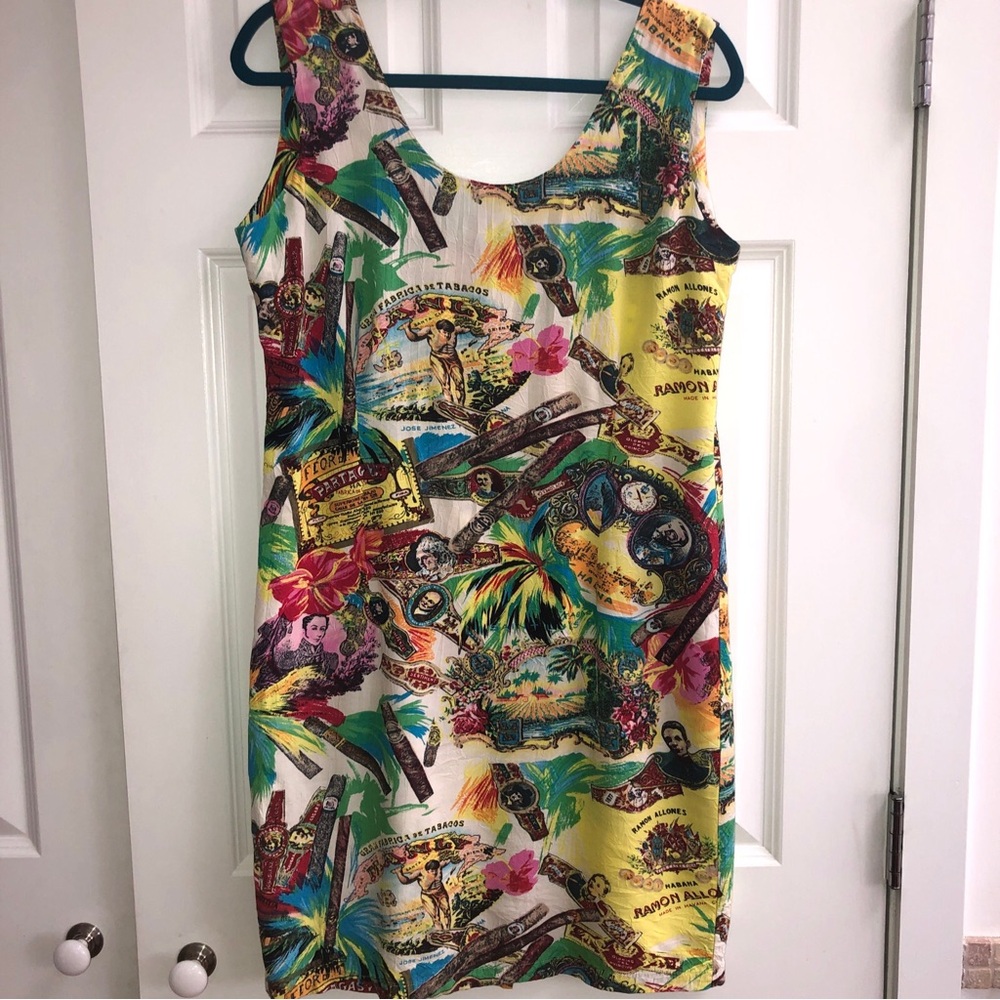 Rare Vintage Jams World Cuba Havana Cigar Sleeveless Sheath M / 11